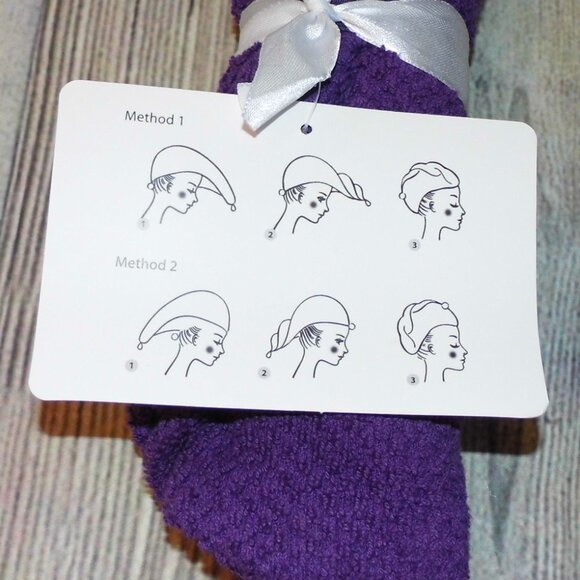 TURBAN Hair Drying Towel Purple NWT - Picture 2 of 3